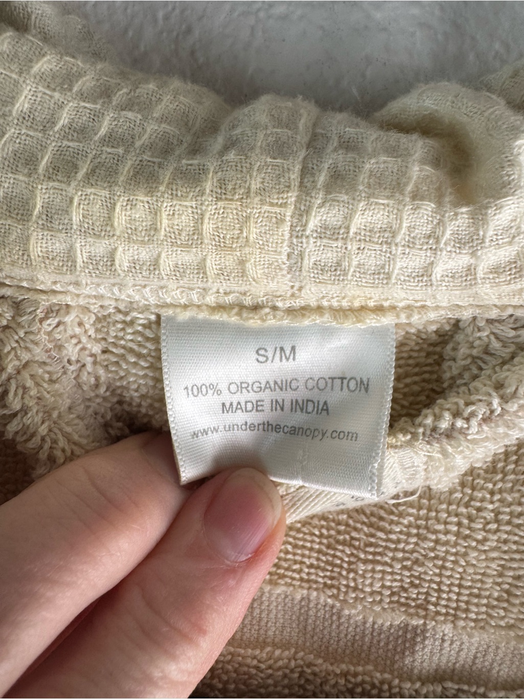 Under The Canopy Organic Cotton Waffle Robe - Size S/M — image 8 of 8